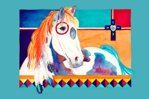 One Wild Pony watercolor by Caroline Linscott
